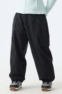 Women's White Contrast Stitch Minimal Snow Pants