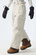Women's Off White Barn Contrast-Stitch Baggy Snow Pants