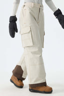 Women's Off White Barn Contrast-Stitch Baggy Snow Pants