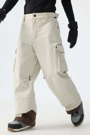 Men's Black Barn Contrast-Stitch Baggy Snow Pants