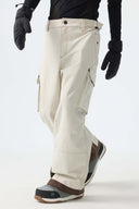 Men's Black Barn Contrast-Stitch Baggy Snow Pants