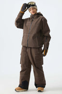 Women's Black Barn Contrast-Stitch Baggy Snow Pants