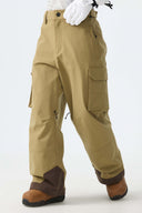 Women's Brown Barn Contrast-Stitch Baggy Snow Pants