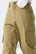 Women's Khaki Barn Contrast-Stitch Baggy Snow Pants