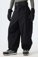 Men's Black Thermal Waterproof Utility Cargo Baggy Snow Pants
