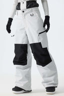 Women's Color-Block Khaki Structured Waterproof Snow Pants