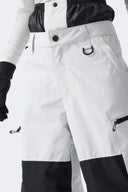 Women's Color-Block Light Grey Structured Waterproof Snow Pants