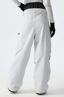 Women's Color-Block Light Grey Structured Waterproof Snow Pants