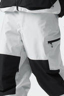 Men's Color-Block Light Grey Structured Waterproof Snow Pants