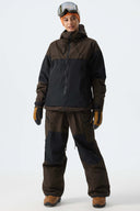 Women's Color-Block Light Grey Structured Waterproof Snow Pants