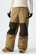 Women's Color-Block Light Grey Structured Waterproof Snow Pants