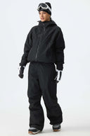 Women's Black Structured Waterproof Snow Pants