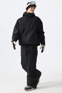 Men's Black Structured Waterproof Snow Pants