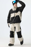Men's Color-Block Dark Olive & Black Corduroy Snow Pants