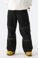 Women's Color-Block Dark Olive & Black Corduroy Snow Pants