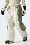Men's Black Baggy Reflective Piping Snow Pants