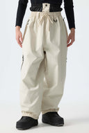 Men’s Off White Baggy Drawstring Snow Pants