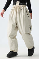 Men’s Off White Baggy Drawstring Snow Pants