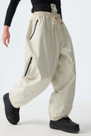 Men’s Off White Baggy Drawstring Snow Pants