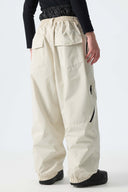 Men’s Off White Baggy Drawstring Snow Pants