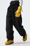 Women's Off White Baggy Drawstring Snow Pants