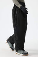 Men’s Black Baggy Drawstring Snow Pants