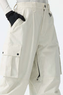 Women’s Black Baggy Cargo Snow Pants