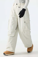 Women’s Off White Baggy Cargo Snow Pants
