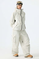 Women’s Off White Baggy Cargo Snow Pants