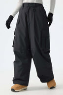 Women’s Black Baggy Cargo Snow Pants