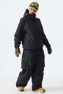 Women’s Black Baggy Cargo Snow Pants
