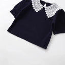 Maglione Donna con Colletto Pizzo - Old Money®