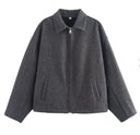 Giacca Effetto Lana Donna con Zip - Old Money®