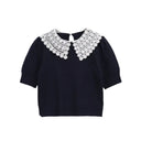 Maglione Donna con Colletto Pizzo - Old Money®