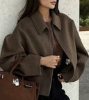 Giacca Effetto Lana Donna con Zip - Old Money®