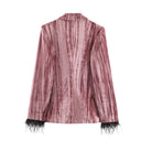 Completo Velluto Donna Rosa con Piume - Old Money®