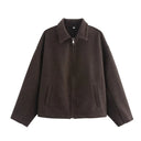 Giacca Effetto Lana Donna con Zip - Old Money®